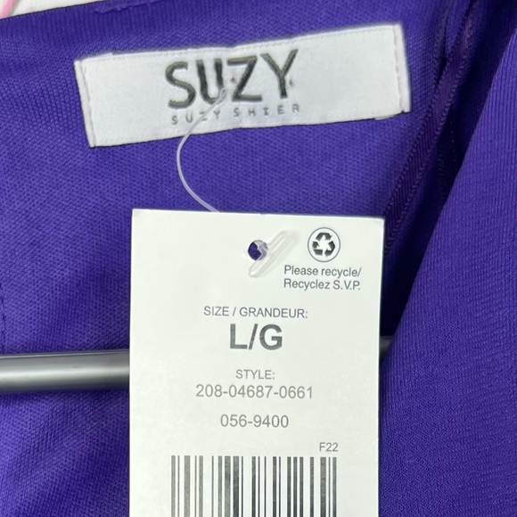 Suzy shier top brand new with tags royal Vibrant Purple Long Sleeve Blouse - Picture 7 of 8